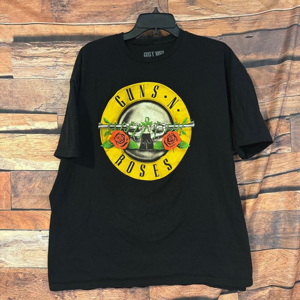 Guns N' Roses T-Shirt Men's Black 2XL Cotton Graphic Band Tee